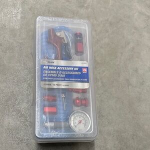 Red & Blue Air Hose Accessory Kit — 15-Piece Tire Inflator Set